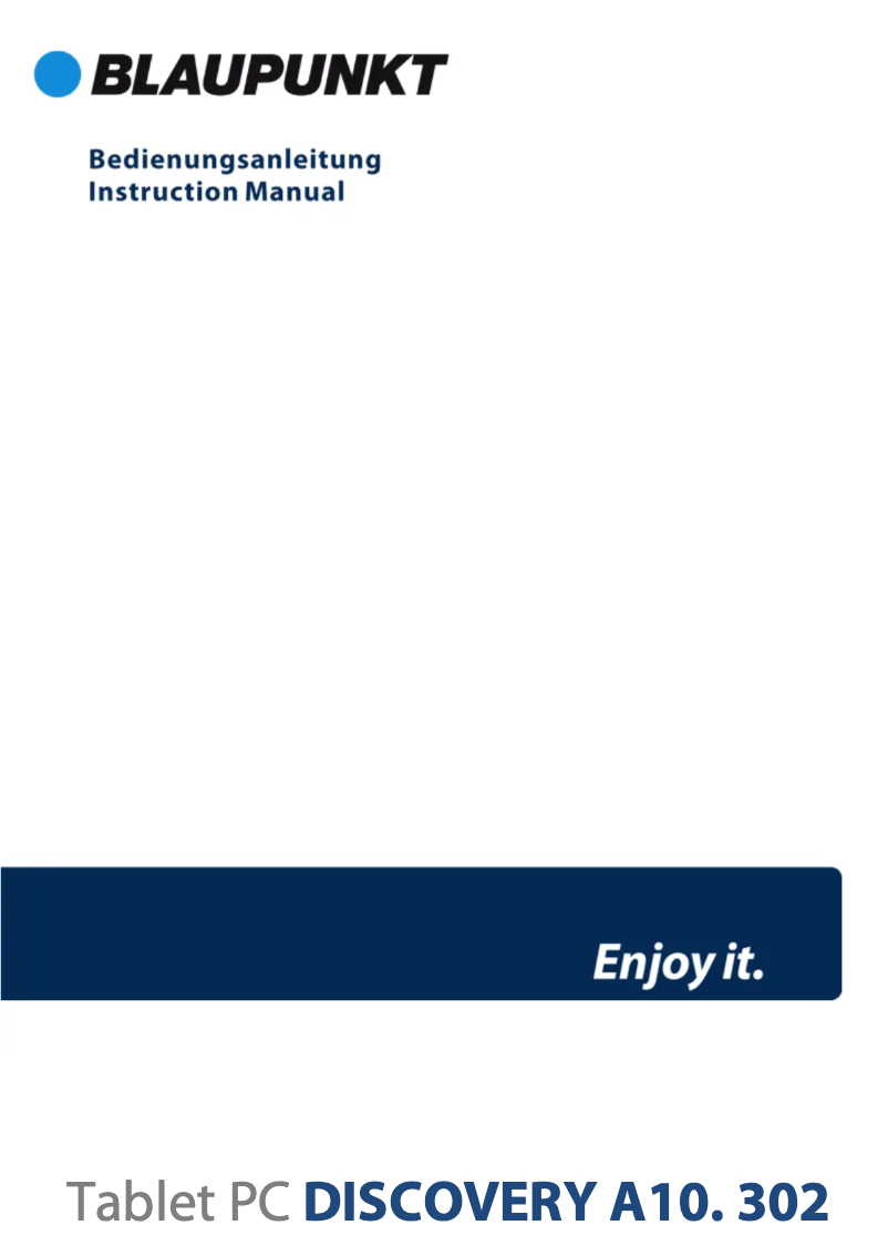 Page 1 de la notice Manuel utilisateur Blaupunkt Discovery A10.302