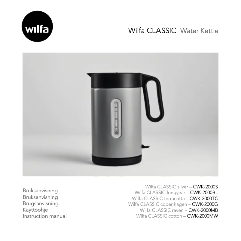 Page 1 de la notice Manuel utilisateur Wilfa Classic Copenhagen CWK-2000G