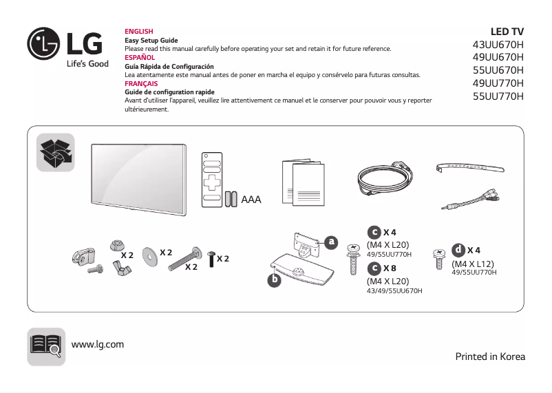 Página 1 del manual Manual de usuario LG 43UU670HLA