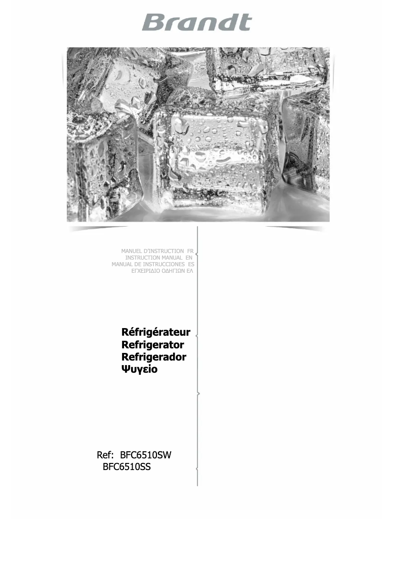 Image de la première page du manuel de l'appareil BFC6510SW