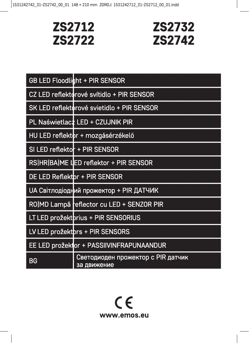 Page 1 de la notice Manuel utilisateur Emos ZS2742