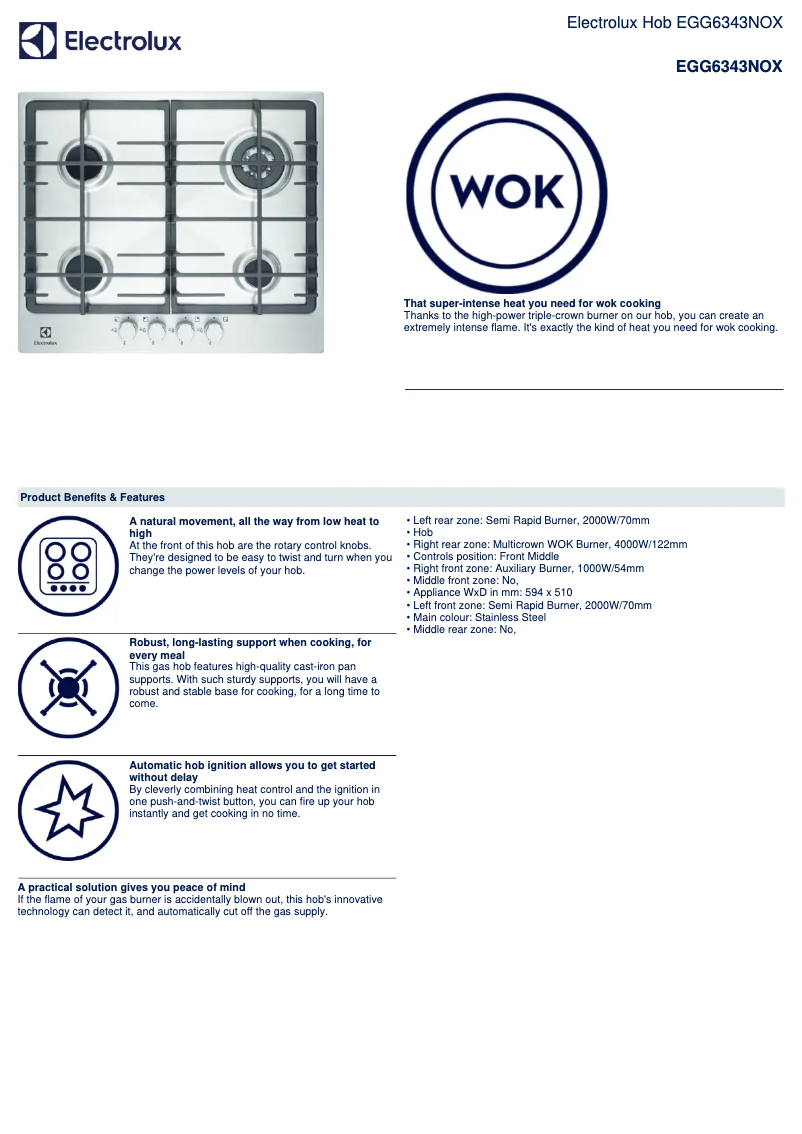 Image de la première page du manuel de l'appareil EGG6343NOX
