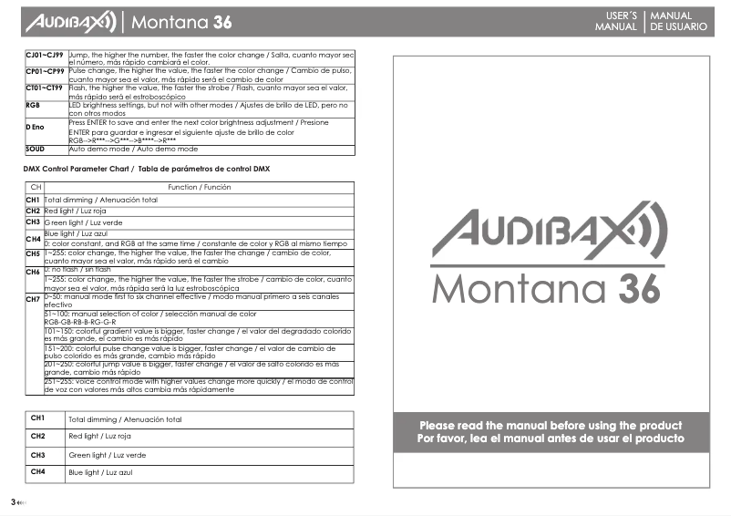 Image de la première page du manuel de l'appareil Montana 36