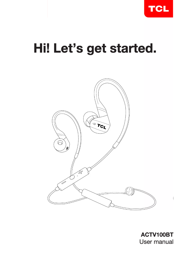 Página 1 del manual Manual de usuario TCL ACTV100BT