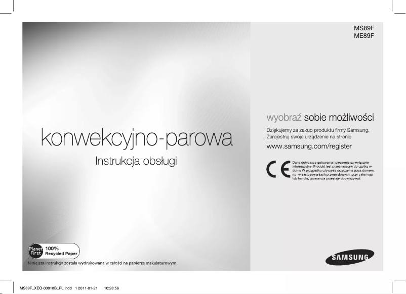 Page 1 de la notice Manuel utilisateur Samsung MS89F