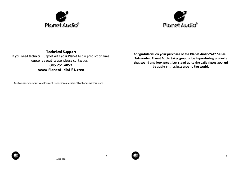 Image de la première page du manuel de l'appareil Anarchy AC10D