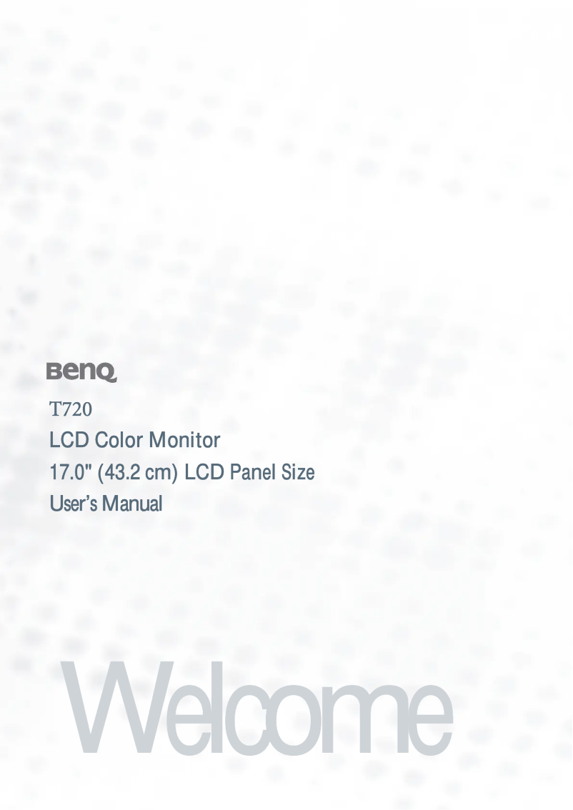 Page n°1 - Manuel utilisateur BenQ T720