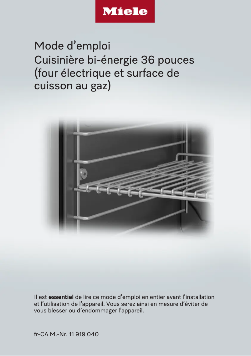 Page n°1 - Informations de garantie Miele HR 1934-3 LP DF