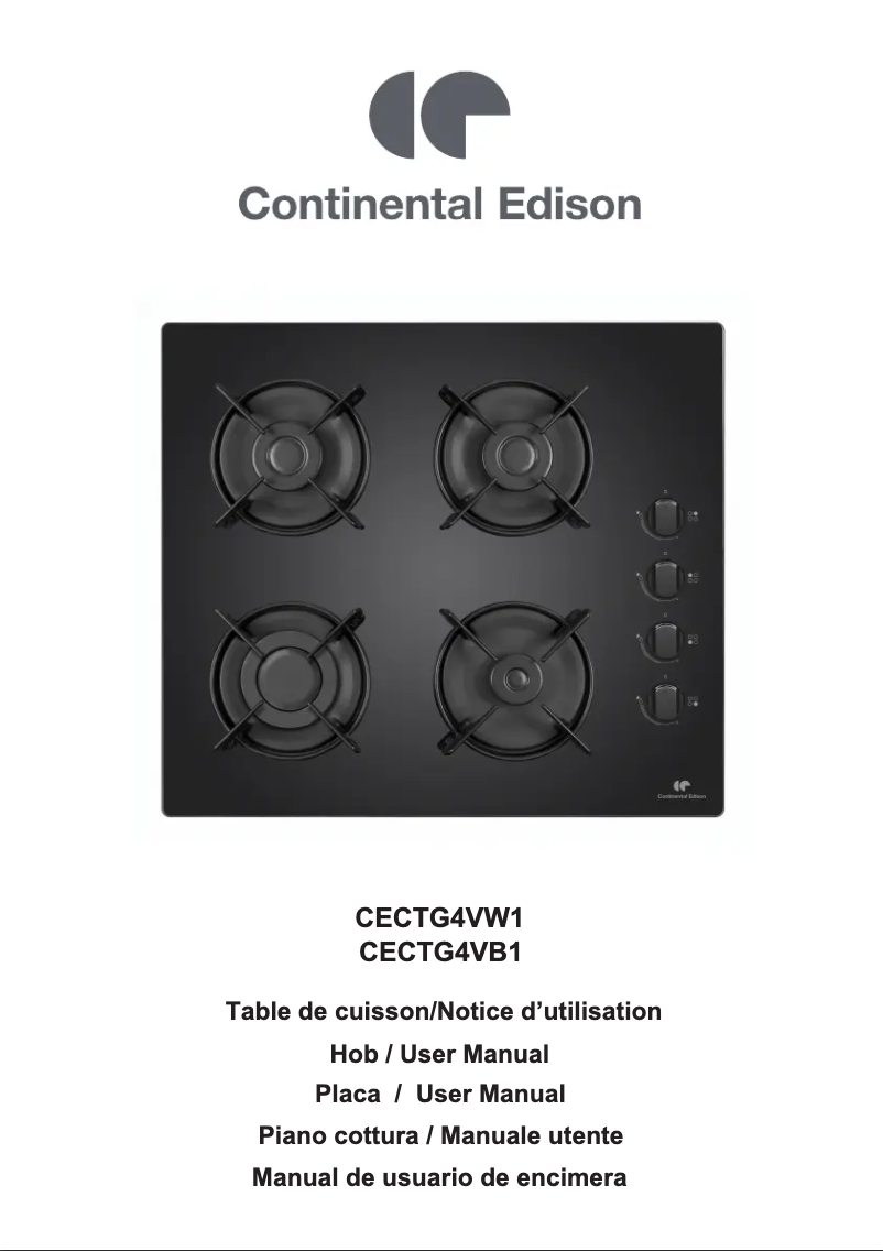 Page n°1 - Manuel utilisateur Continental Edison CECTG4VB1
