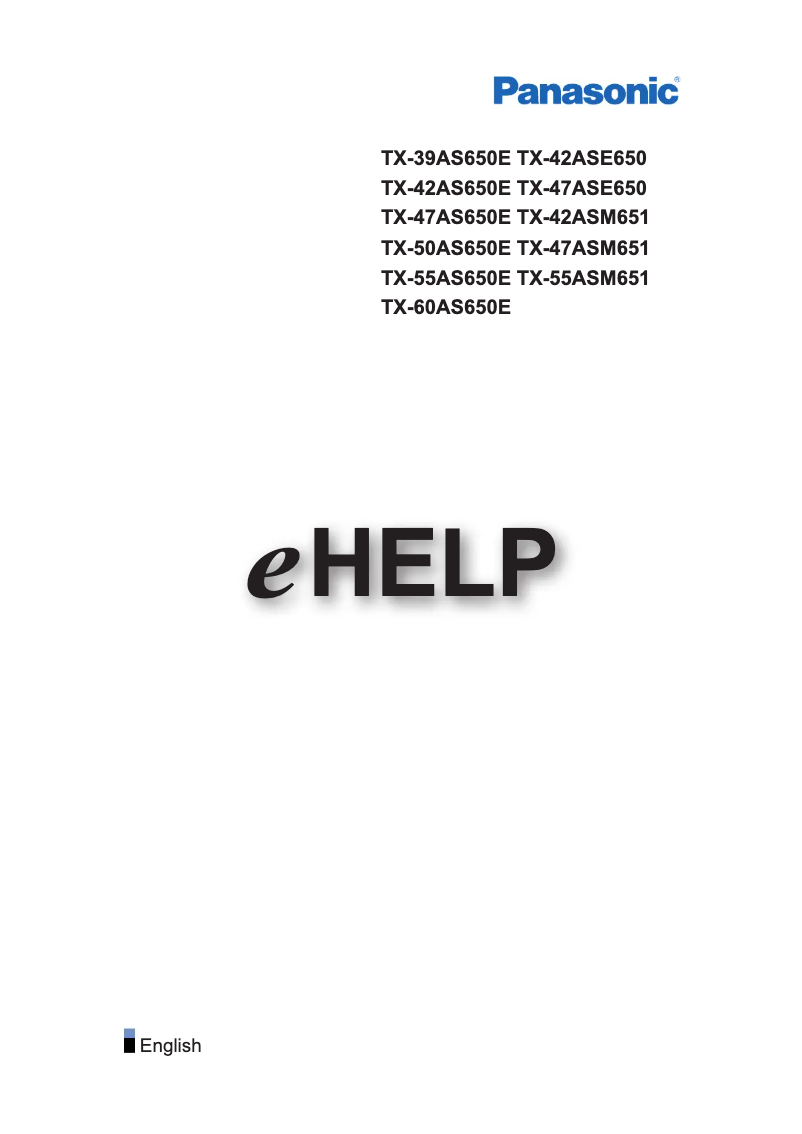 Page 1 de la notice Manuel utilisateur Panasonic Viera TX-60AS650E