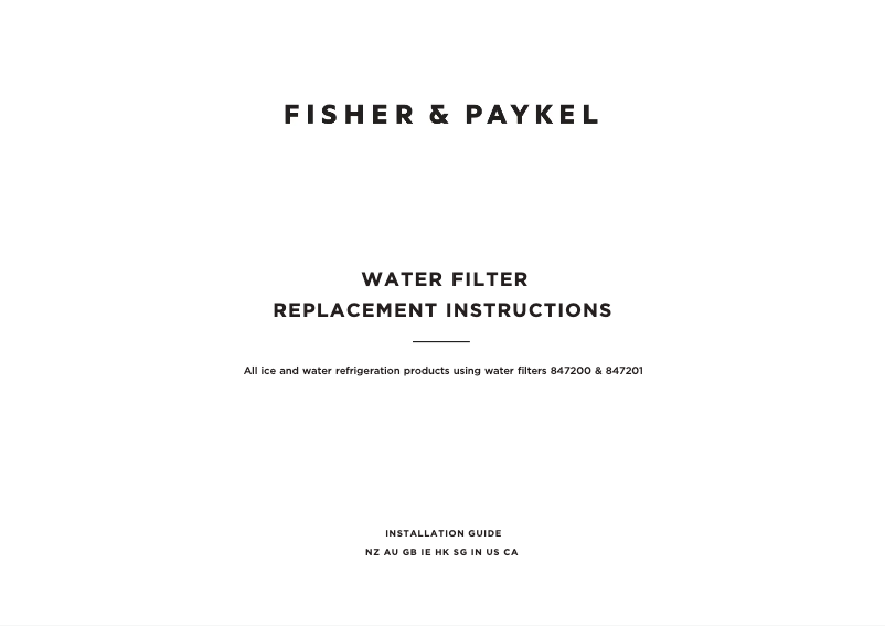 Page n°1 - Guide d'installation Fisher & Paykel RF442BRXFDU5