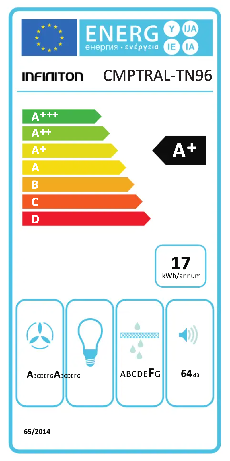 Page 1 de la notice Label énergétique Infiniton CMPTRAL-TN96