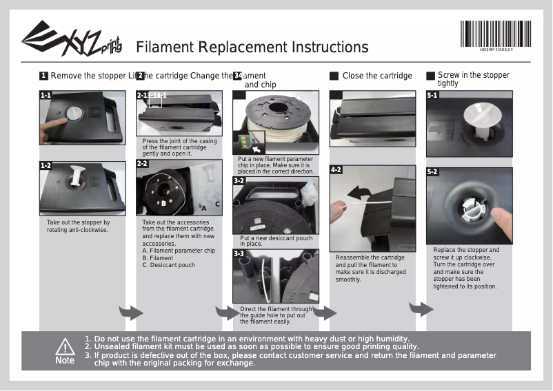 Page 1 de la notice Manuel utilisateur XYZprinting RF10BXEU08A