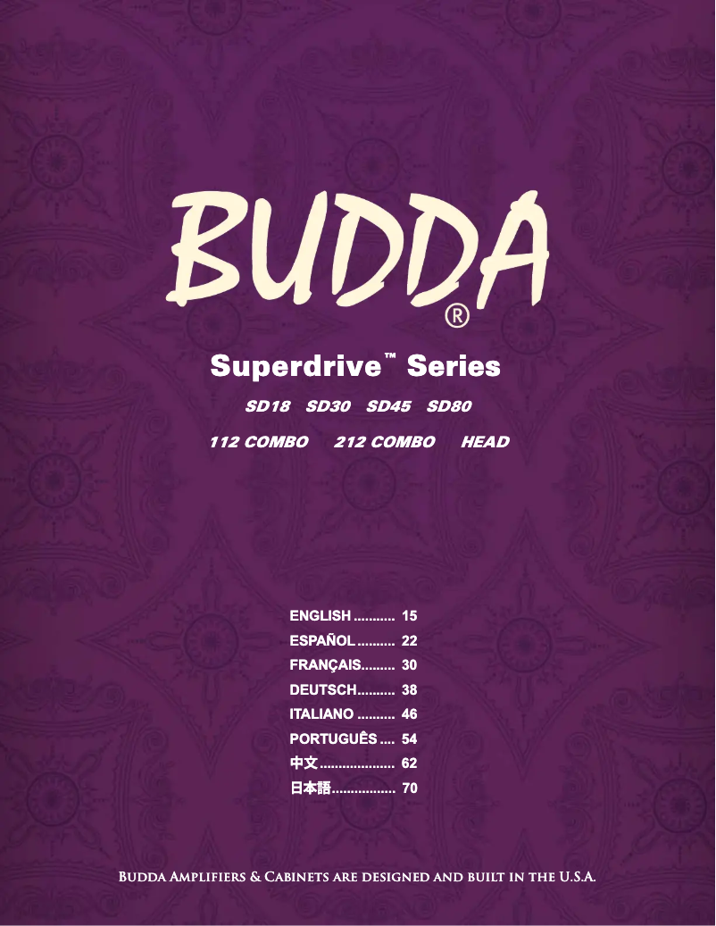 Page 1 de la notice Manuel utilisateur Budda Superdrive 45 Series II 112 Combo