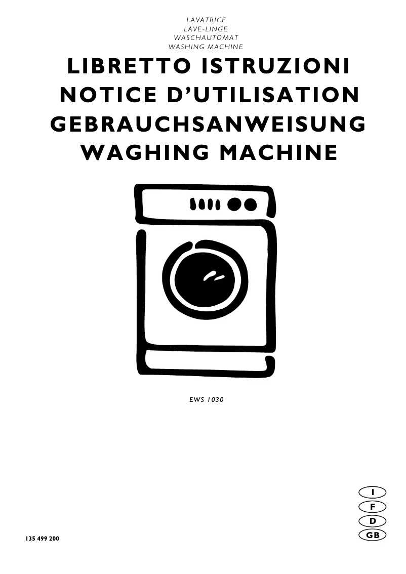 Page 1 de la notice Manuel utilisateur Electrolux EWS 1030