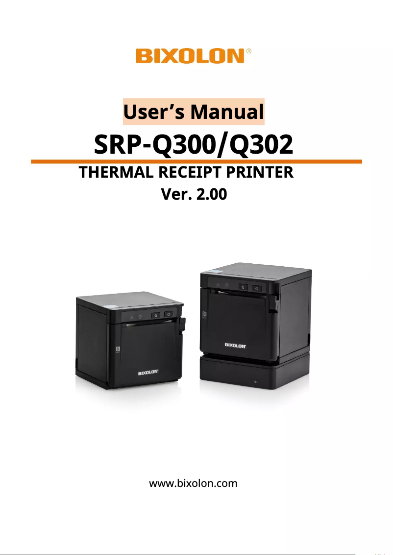 Page 1 of the manual User Manual Bixolon SRP-Q300B