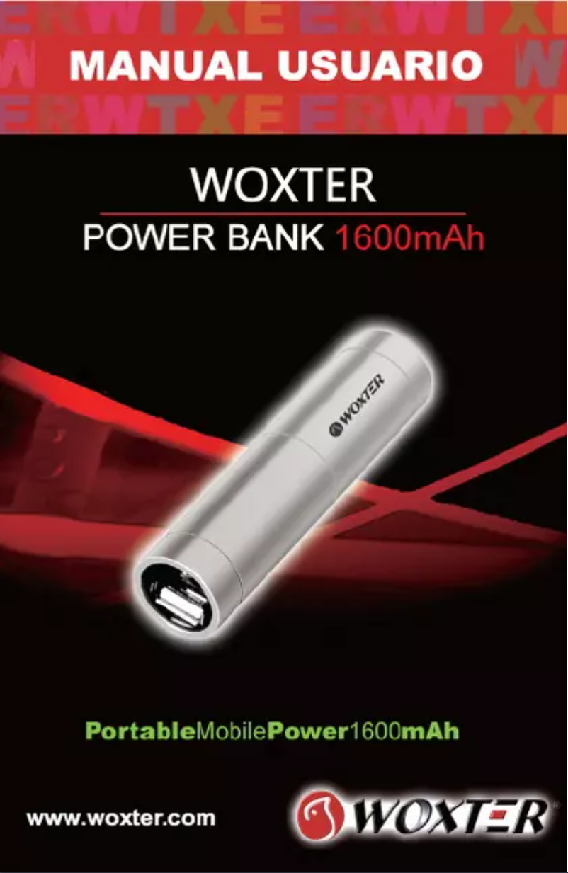 Page 1 de la notice Manuel utilisateur Woxter Power Bank 1600