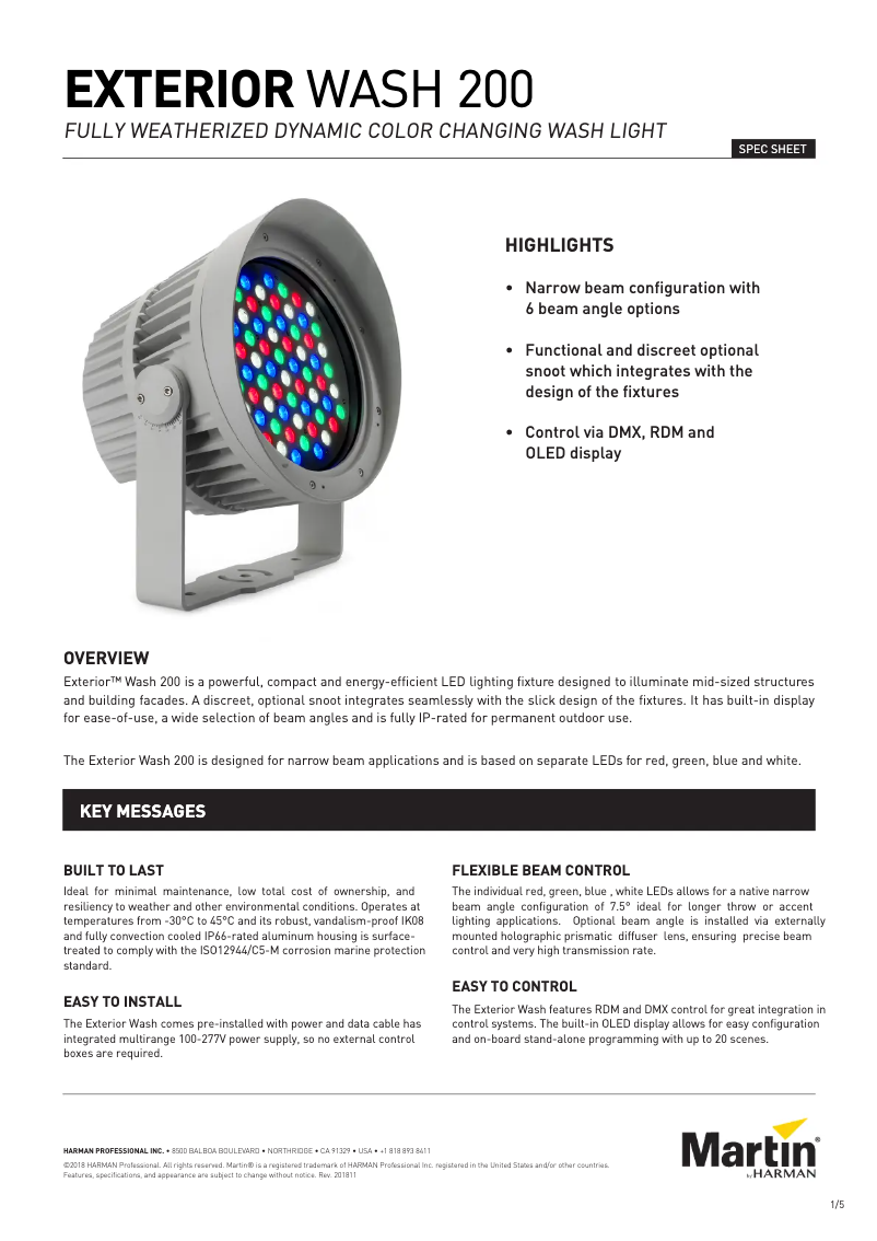 Page n°1 - Fiche technique Martin Exterior Wash 200