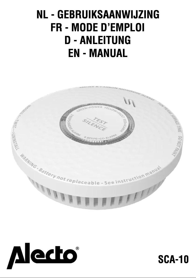 Image de la première page du manuel de l'appareil SCA-10