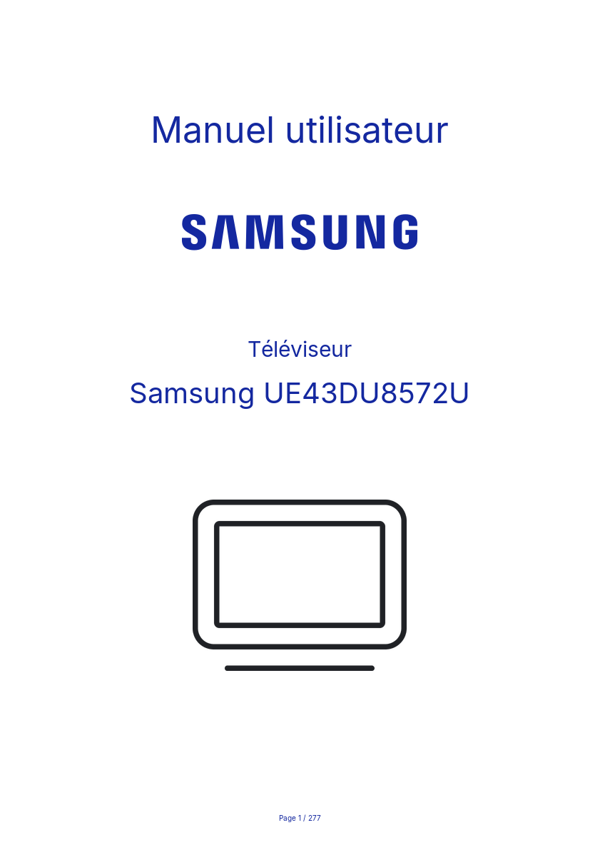 Page n°1 - Manuel utilisateur Samsung UE43DU8572U
