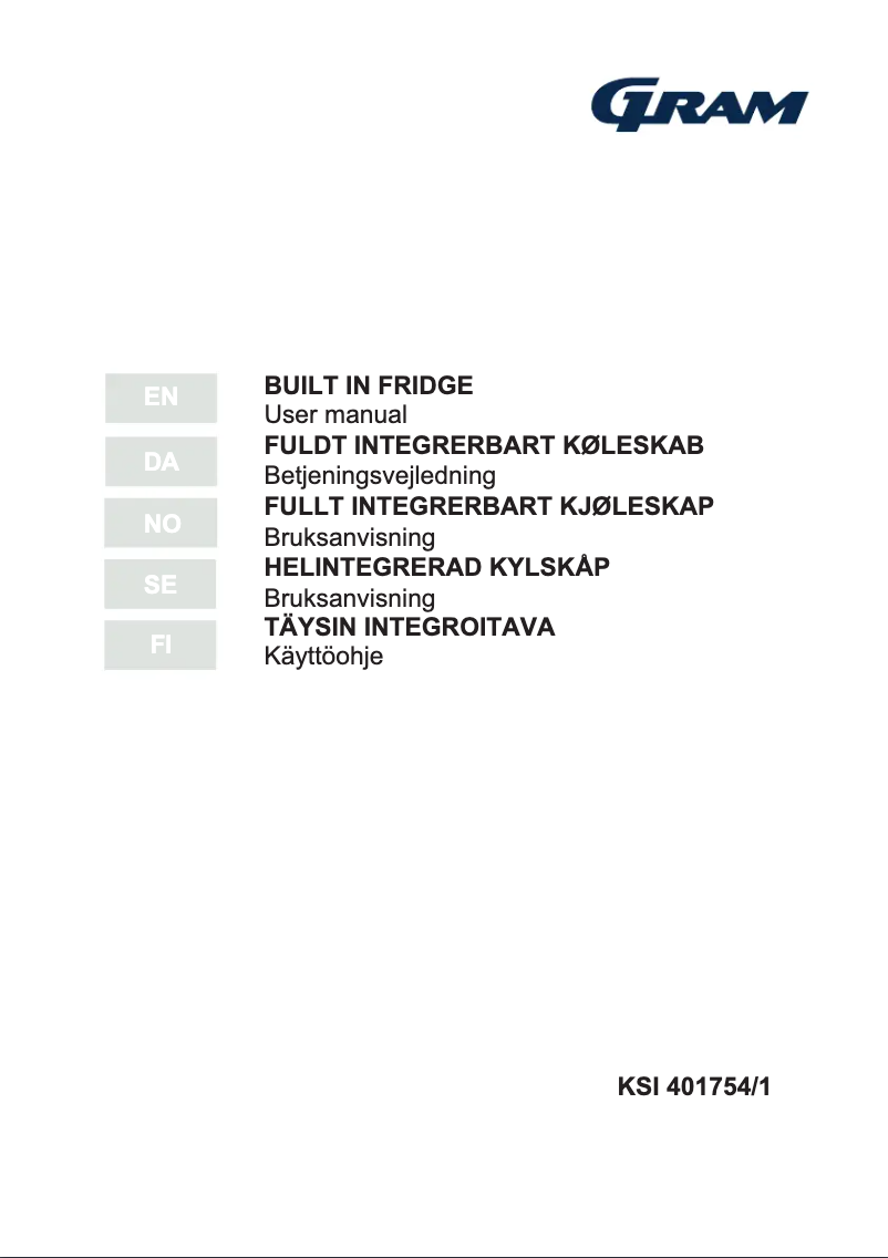 Page 1 de la notice Manuel utilisateur Gram KSI 401754/1