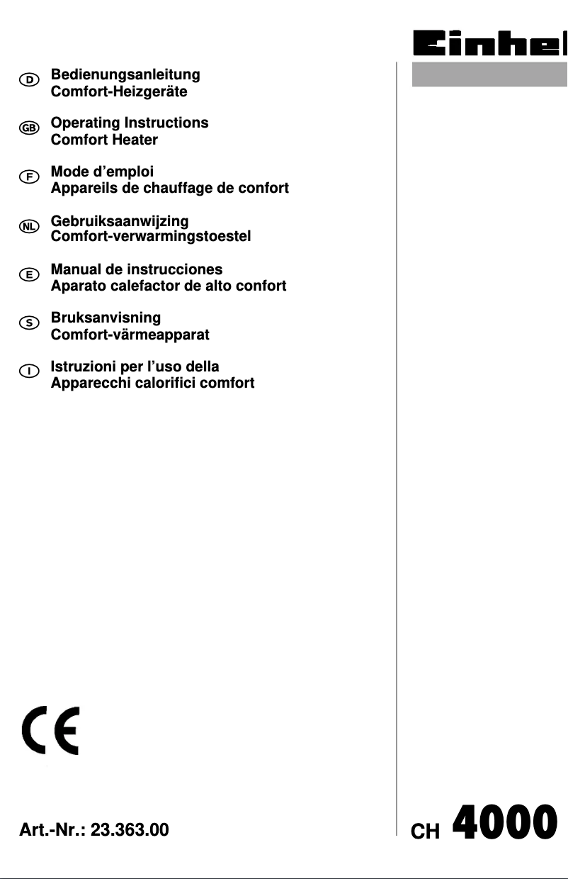 Page 1 de la notice Manuel utilisateur Einhell CH 4000