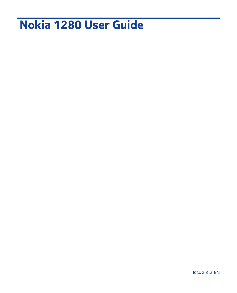 Page 1 de la notice Manuel utilisateur Nokia 1280