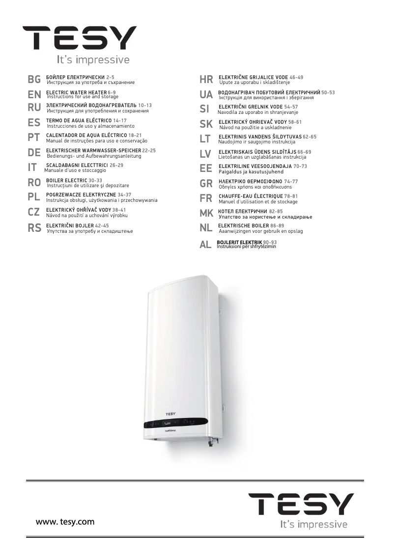 Page 1 de la notice Manuel utilisateur Tesy BelliSlimo Dry 100