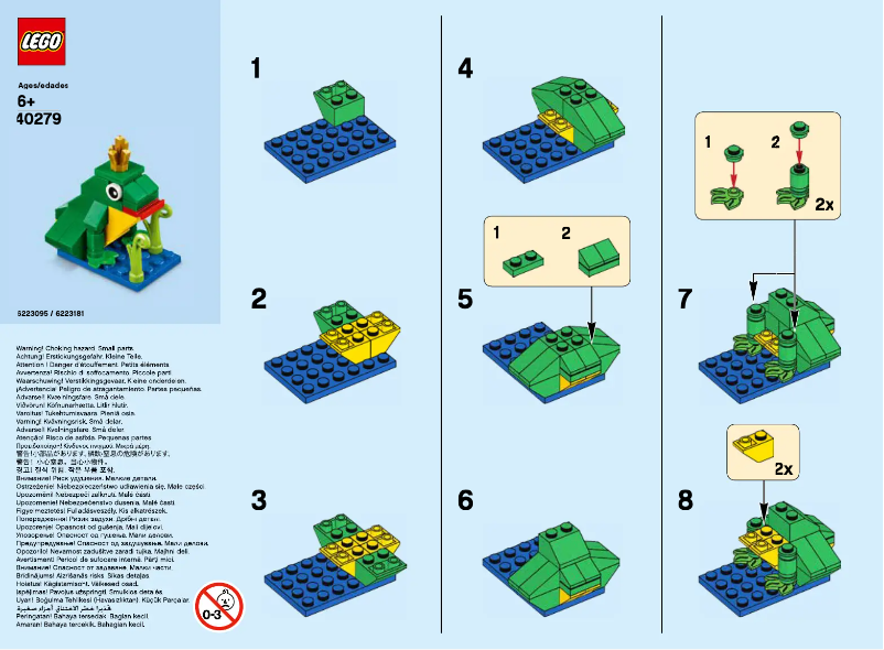 Page 1 de la notice Manuel utilisateur Lego Frog 40279