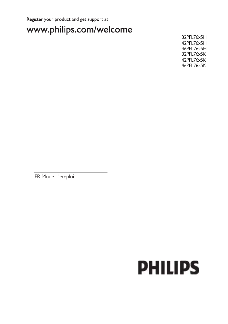 Page 1 de la notice Manuel utilisateur Philips 47PFL5609D