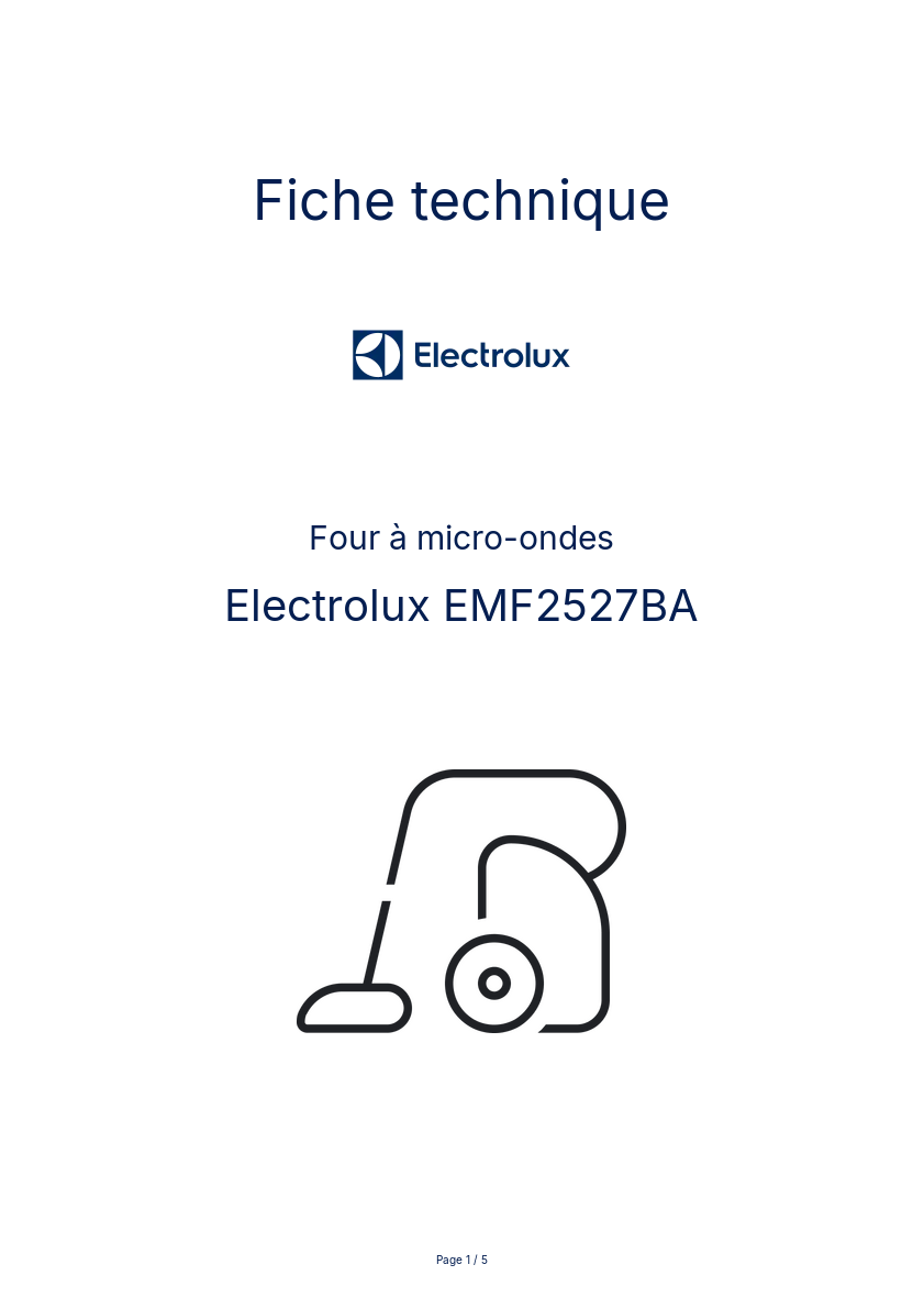 Image de la première page du manuel de l'appareil EMF2527BA