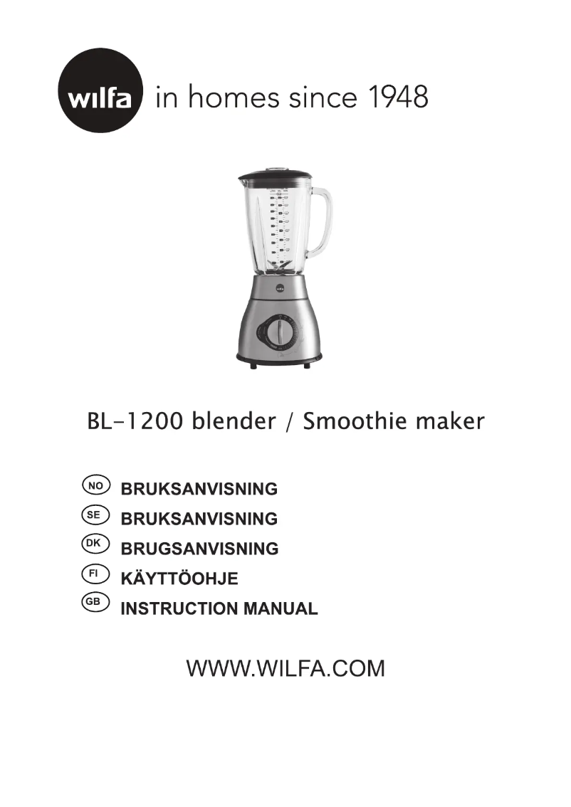 Page 1 de la notice Manuel utilisateur Wilfa Knus S BL-1200B