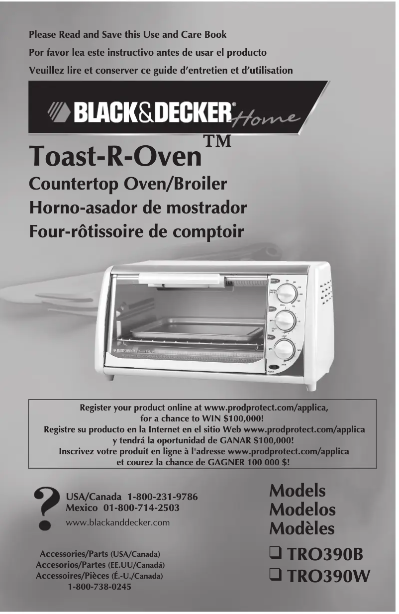 Page 1 de la notice Manuel utilisateur Black & Decker TRO390W