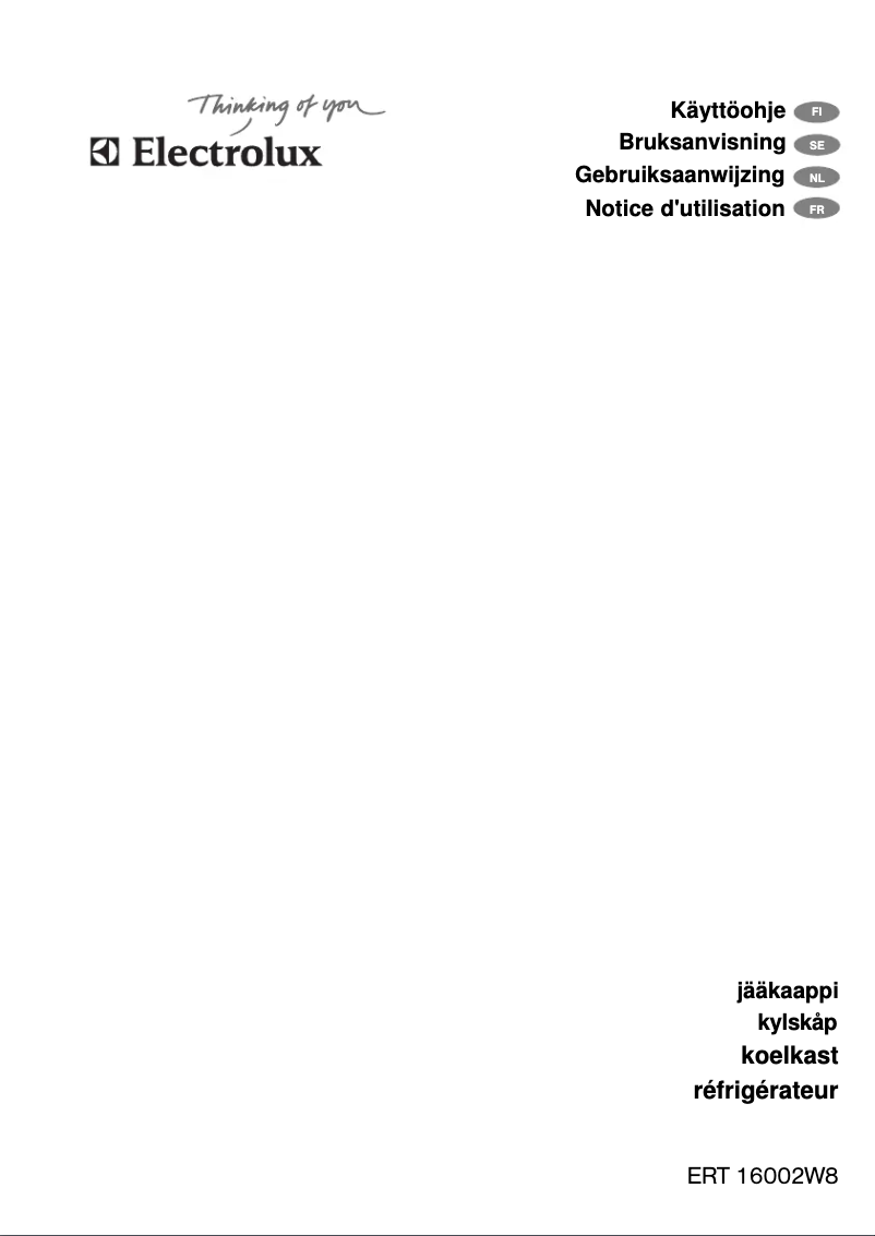 Page n°1 - Manuel utilisateur Electrolux ERT 16002 W8