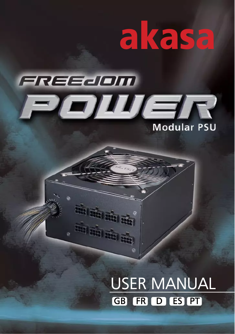 Page 1 de la notice Manuel utilisateur Akasa Freedom Power 1000W