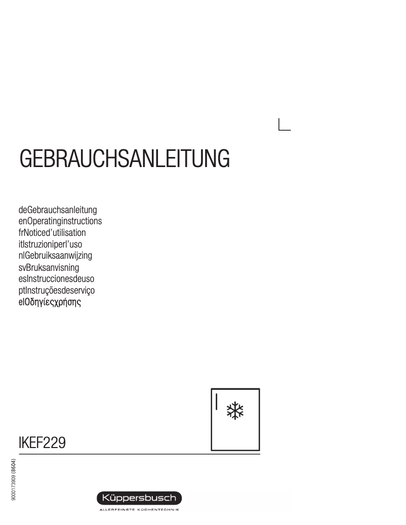 Page n°1 - Manuel utilisateur Küppersbusch IKEF 229-7