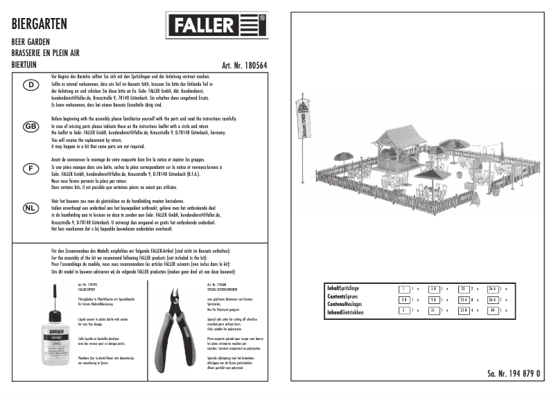 Page n°1 - Manuel utilisateur Faller 180564