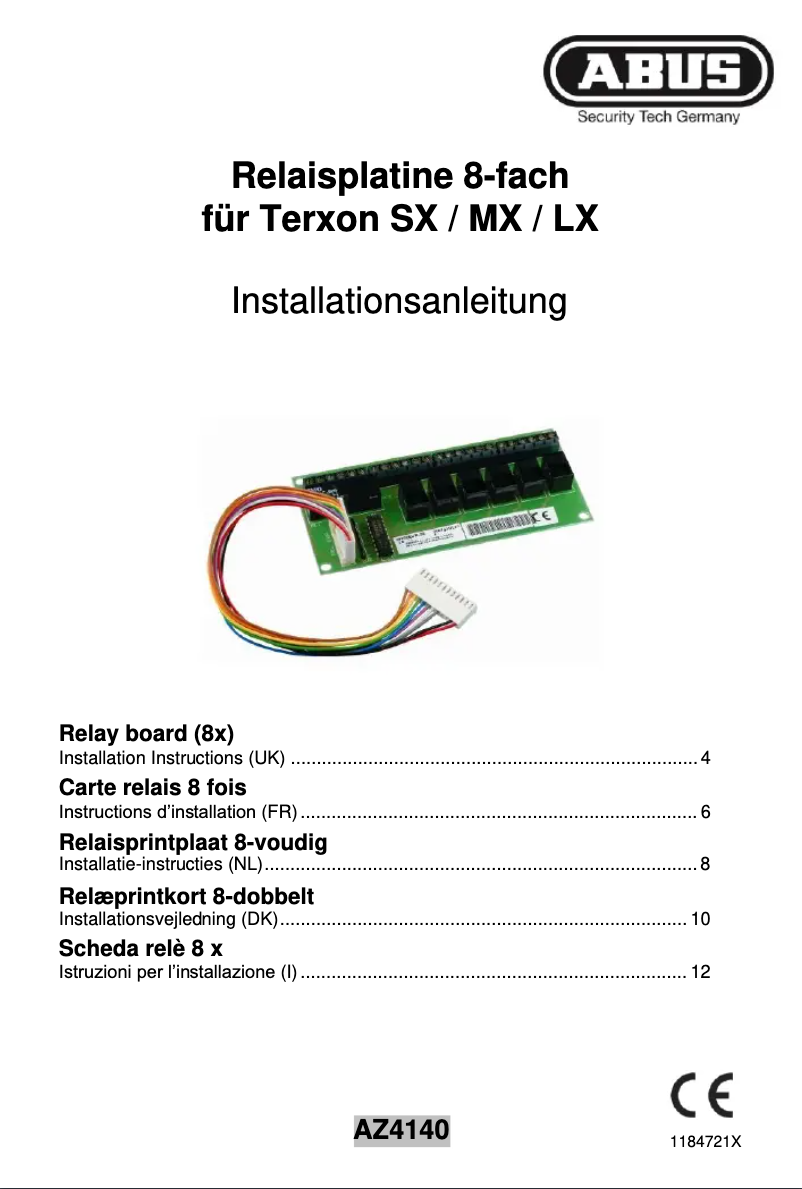 Page 1 de la notice Guide d'installation Abus AZ4140