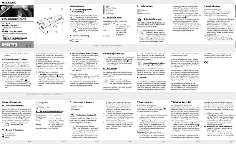 Image de la première page du manuel de l'appareil 100544-14-01