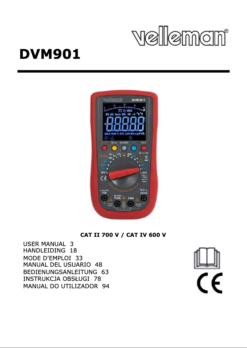 Imagen de la primera página del manual del dispositivo DVM901