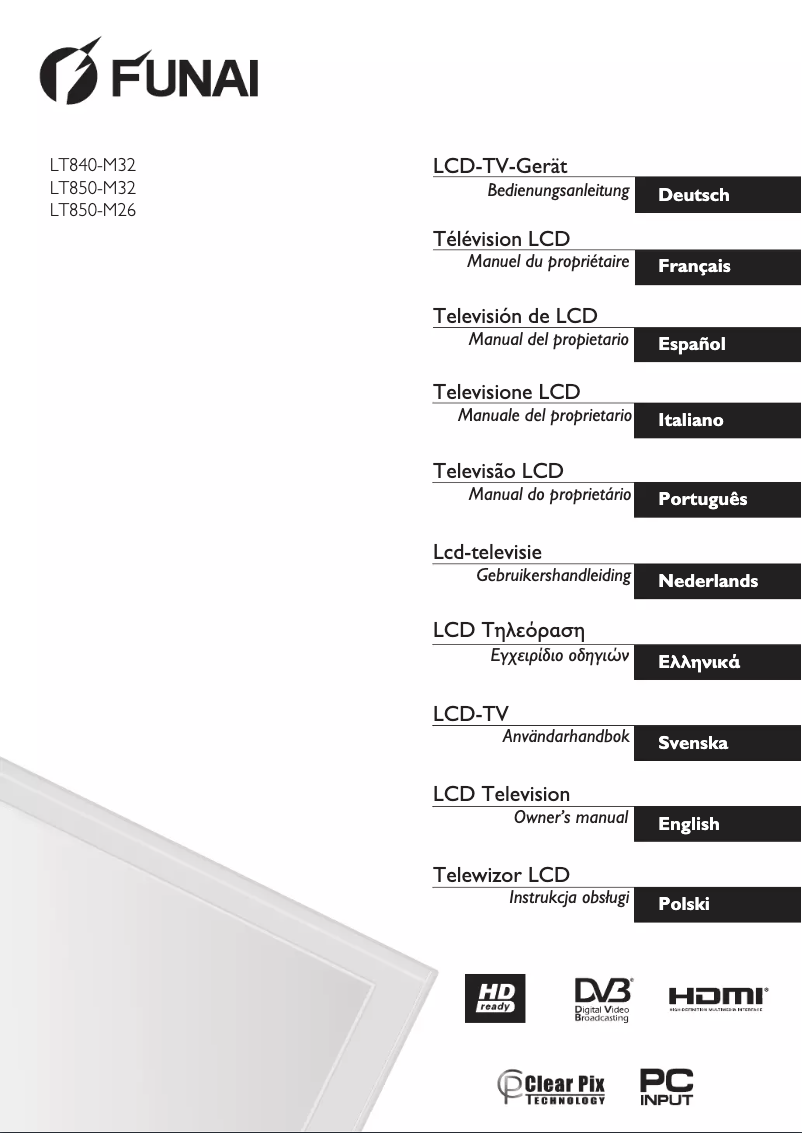 Page 1 de la notice Manuel utilisateur Funai LT850-M26