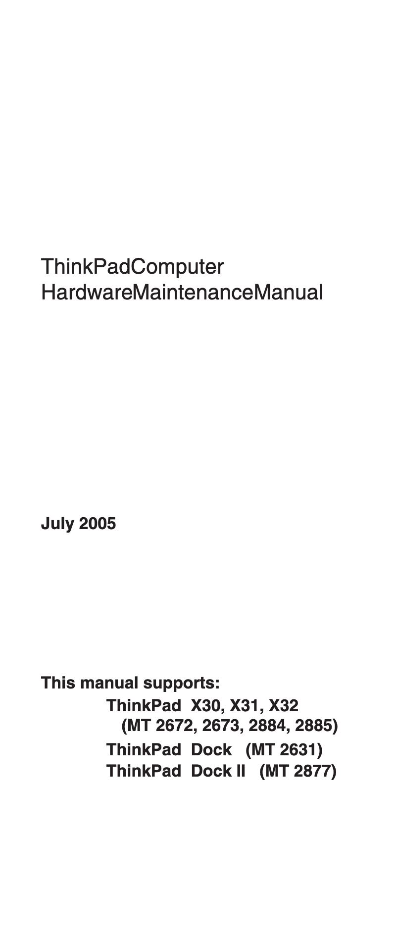 Page 1 de la notice Manuel utilisateur IBM ThinkPad X32