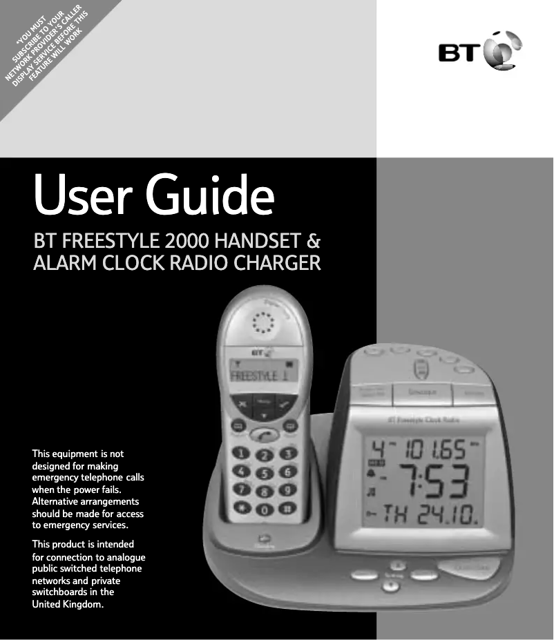 Página 1 del manual Manual de usuario BT Freestyle 2000