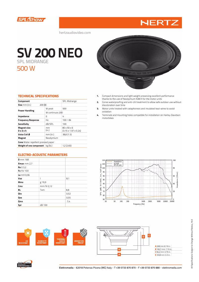 Image de la première page du manuel de l'appareil SPL Show SV 200 NEO