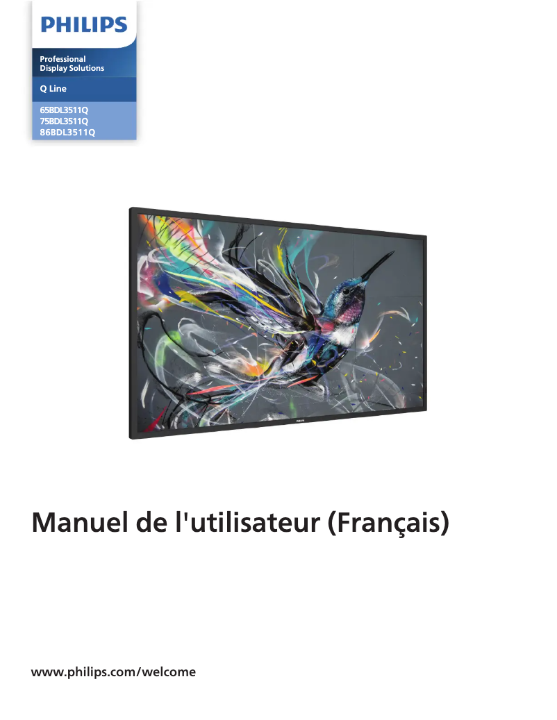 Image de la première page du manuel de l'appareil 86BDL3511Q