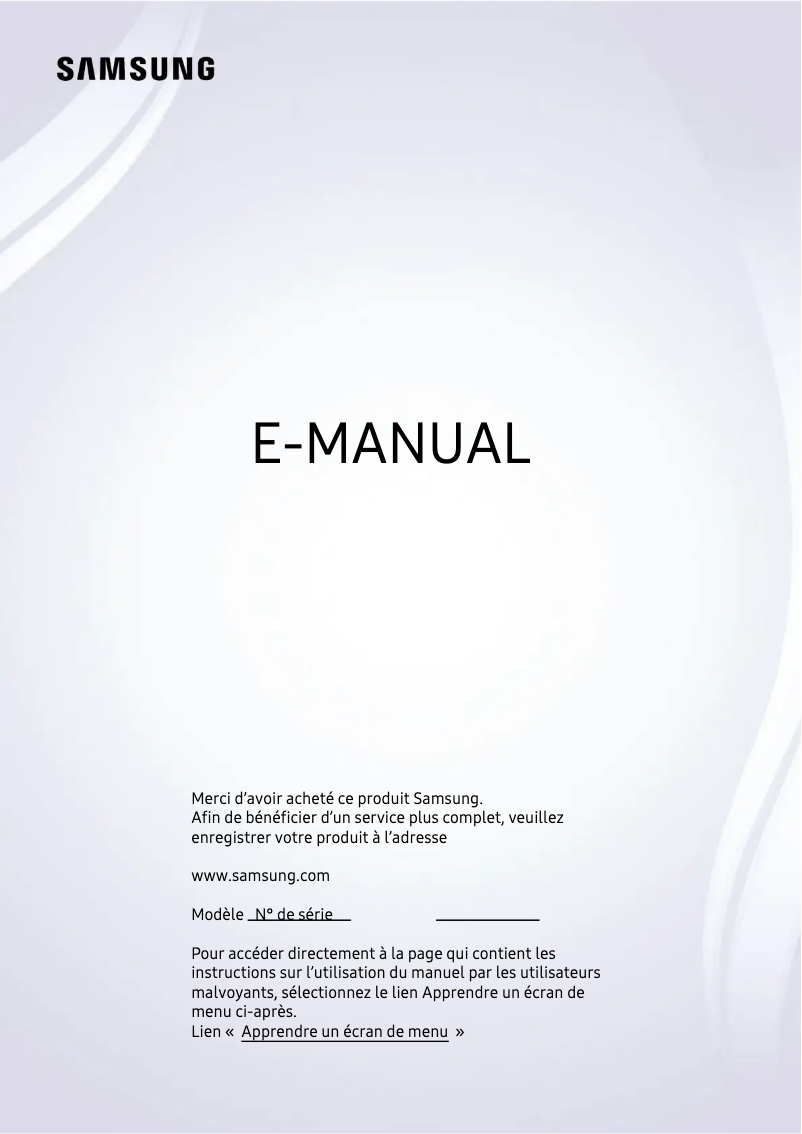 Page 1 de la notice Manuel utilisateur Samsung UE55AU7190U