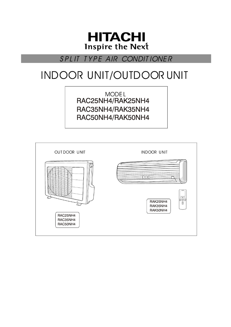 Page 1 de la notice Manuel utilisateur Hitachi RAK35NH4