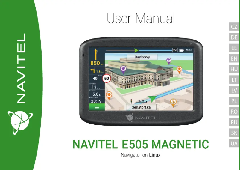 Page n°1 - Manuel utilisateur Navitel E505 Magnetic