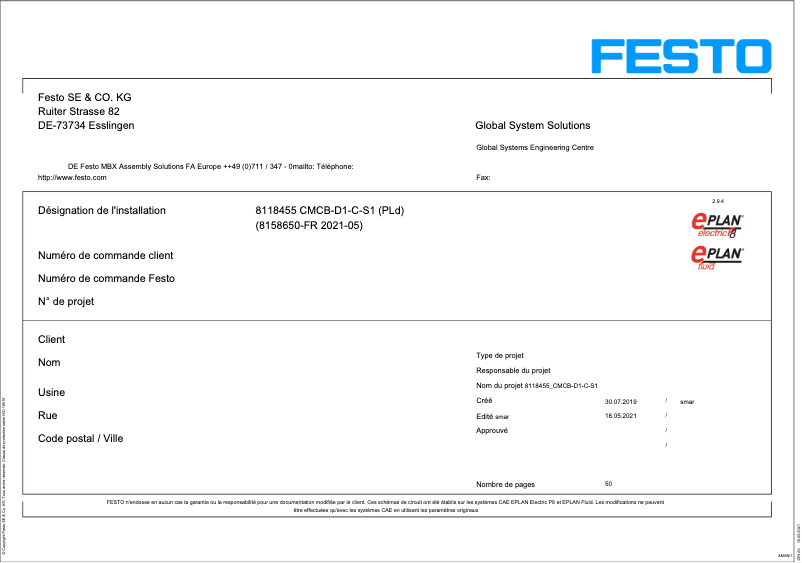 Image de la première page du manuel de l'appareil CMCB-D1-C-S1