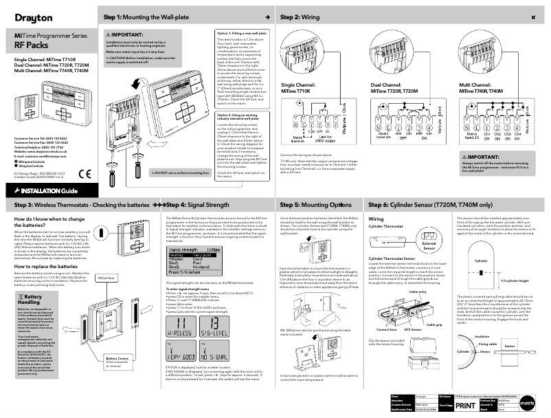 Page 1 de la notice Manuel utilisateur Drayton MiTime T710R